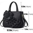 thumbnail image 4 of Women's Pu Leather Satchel Handbags 3D Flower Seris Evening Bags Crossbody Tote Purse Bag with Detachable Strap, 4 of 5