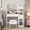 White-40"Wide, variant on 39.8" White Vanity Desk with Mirror and Lights, Modern Makeup Table with Charging Station and Storage