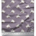 thumbnail image 1 of Soimoi Polyester Crepe Fabric Shoes & Bull Dog Printed Fabric 1 Yard 52 Inch Wide, 1 of 1