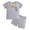 Grey, variant on MEZZALL Baby Toddler Short Sleeve 2PCS Set Soft Summer Outfits With Breathable T-Shirt Tshirts Tee & Shorts, Sky Blue, 5-6 Years