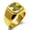 Gold, variant on Stainless Steel Mjolnir Thor's Hammer Viking Norse Engraved Square Flat Top Biker Style Polished Signet Ring