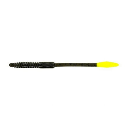 Big Bite Baits 6 in. Green & Pumpkin Chartreuse Squirrel Tail Worm Fishing Lure - Pack of 10