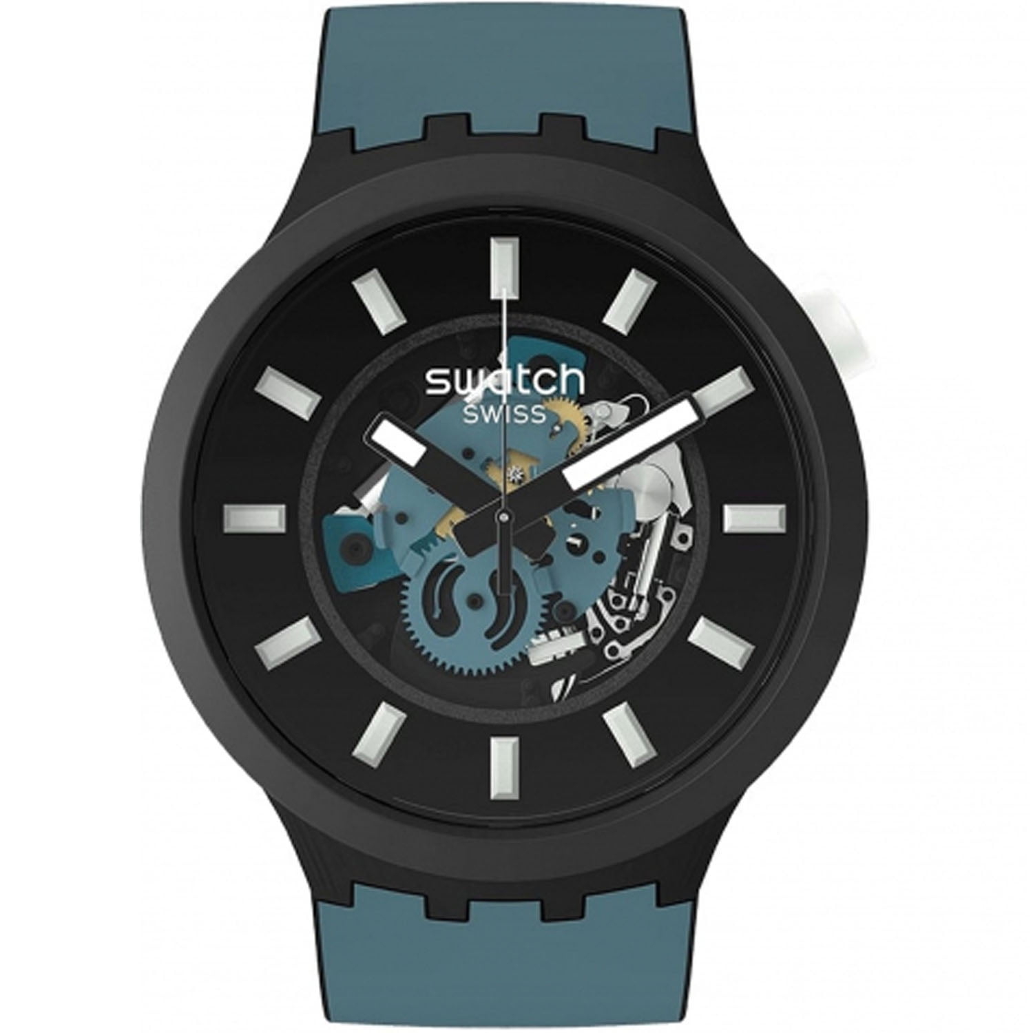 Swatch SO27N101 Men's Big Bold Bbcream Blue Dial Strap Watch