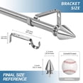 thumbnail image 3 of Urbanest Adjustable Single Curtain Rod Set Lance Finials – 5/8-Inch Diameter, With Brushed Steel Rod, 84–120 Inches, 3 of 6