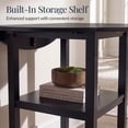 thumbnail image 5 of Best Choice Products 42" Round Drop Leaf Dining Table For 4, Solid Wood Expandable Table W/ Storage Shelf - Black, 5 of 9