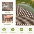 thumbnail image 2 of KUETH 6'x 9' Outdoor Rug Plastic Foldable Waterproof Outside Carpet UV Resistant Geometric Patio RV Deck Mat,COFFEE BEIGE, 2 of 6