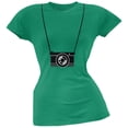 thumbnail image 1 of Hanging Camera Green Soft Juniors T-Shirt, 1 of 1