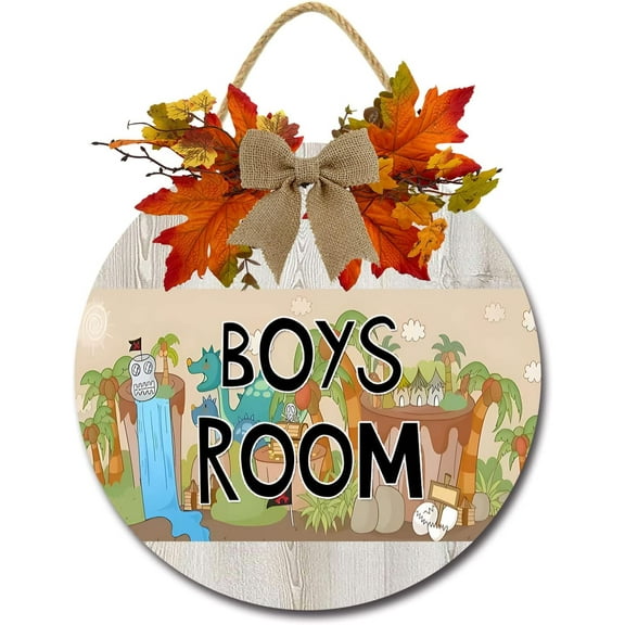 Eveokoki 12" Dinosaur Boy's Room Wood Sign,Door Sign for Boys Bedroom, Cartoon Dinosaur Name Plaque, Kids Bedroom Door with Name, Nursery Wall Decor