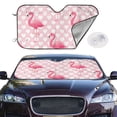 thumbnail image 2 of Kdxio Cute Flamingo with Heart Print Windshield Sun Shade,UV Rays and Sun Heat Protection,Sunshade for Car Windshield,Car Shade Front Windshield - Small, 2 of 6