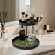 thumbnail image 4 of Double Layer Iron Storage Tray Organizer, Jewelry Perfume Makeup Display Rack, Tabletop Countertop Bathroom Kitchen Shelf, Decorative Metal Holder for Cosmetics Accessories Rings Earrings Keys, 4 of 7