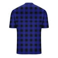 thumbnail image 4 of T-Shirts for Men Plus Size Plaid Printed Crewneck Button Short Sleeve Sports Fitness Summer Lightweight Pullover Tops, 4 of 5