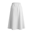 thumbnail image 7 of WQNVRNR Womens Max Skirt- Casual Elastic Waist Pleated Zip Button Summer A-Line Long Skirts White Size L, 7 of 7