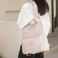 thumbnail image 3 of Stylago Women's Fashion Backpack with Embroidery Flower Students Schoolbag Zipper Daypack Detachable Strap Crossbody Bags White, 3 of 6