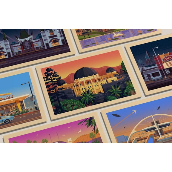 Golden Hour Postcards: The Architectural Treasures of Los Angeles, (Hardcover)