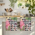 thumbnail image 4 of Summer Flamingo Kitchen Towels Set of 3, Tropical Plants Botanical Floral Black Plaid Absorbent Dish Towels for Kitchen, Microfiber Hand Towel, Quick Drying Tea Towel for Cleaning Dishcloths, 4 of 7