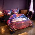 thumbnail image 2 of Manfei Gothic Dark Dragon Animals 7-Piece Twin Bedding,Vintage Bedding Comforter Set,Red Pink,Black Reversible, 2 of 6