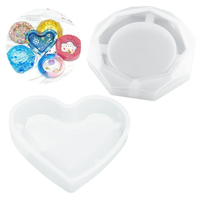 Coofit 2 Pcs Moule en Résine Silicone Moule de Coulée Créatif Moule d'Art en Résine pour Bricolage Cendrier