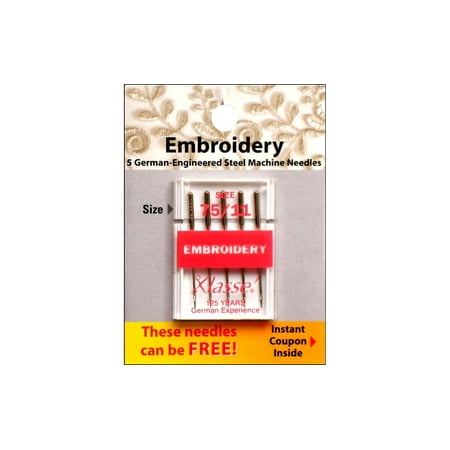 Klasse Mach Needle Embroidery Sz 75/11 5pc (Best Multi Needle Embroidery Machine For Home Business)