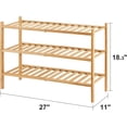 thumbnail image 3 of 3-Tier Free Standing Shoe Racks, Bamboo Wood Shoe Rack for Entryway & Closet, Beautiful | Natural | Functional | Sturdy Shoe Rack, 3 of 4