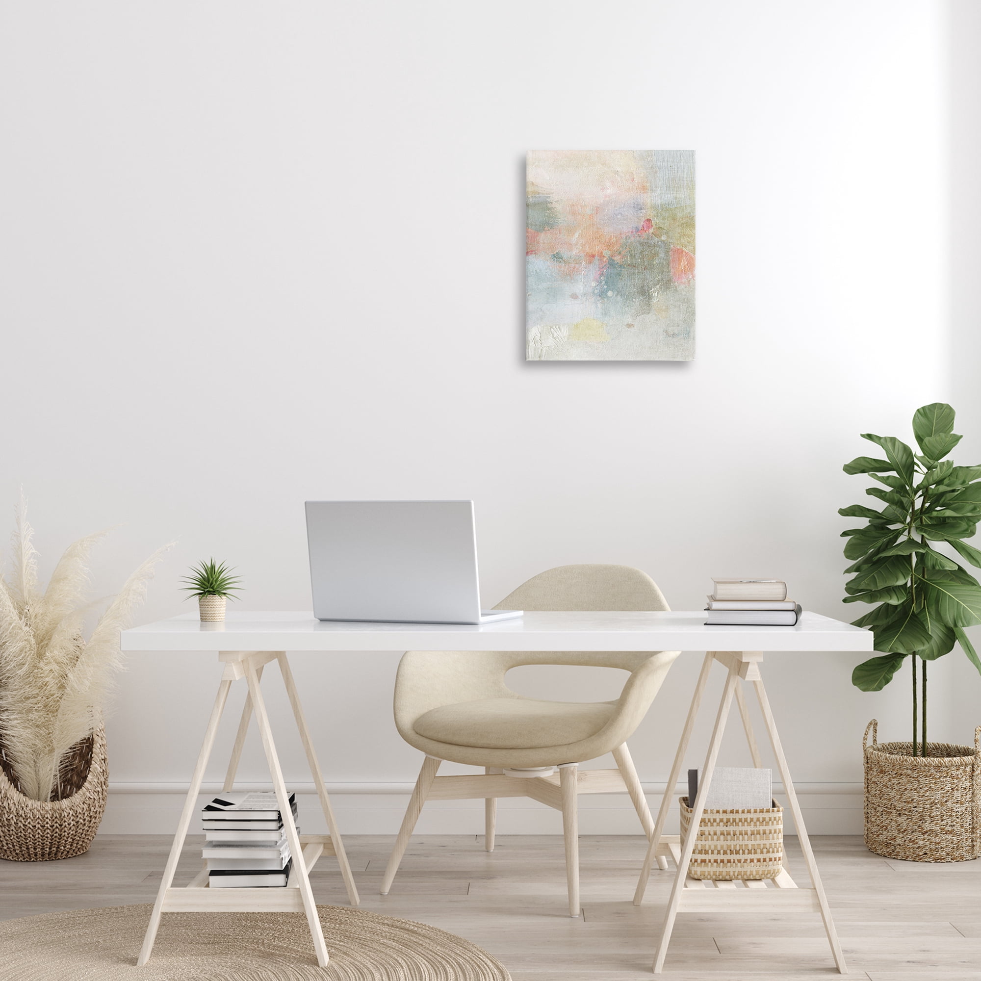 Stupell Industries Subtle Transitioning Abstract Abstract Painting Gallery Wrapped Canvas Art Print Wall Art, 16 x 20