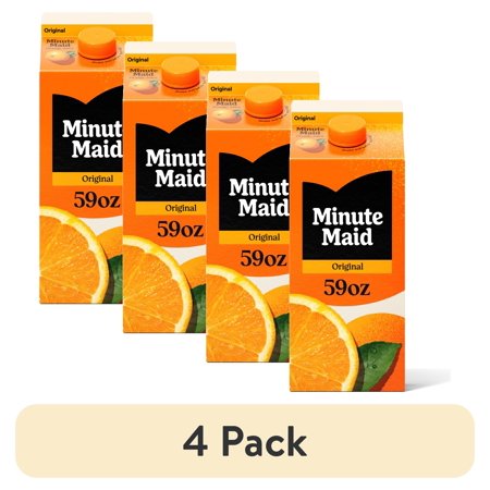(4 pack) Minute Maid Orange Juice Carton, 59 fl oz