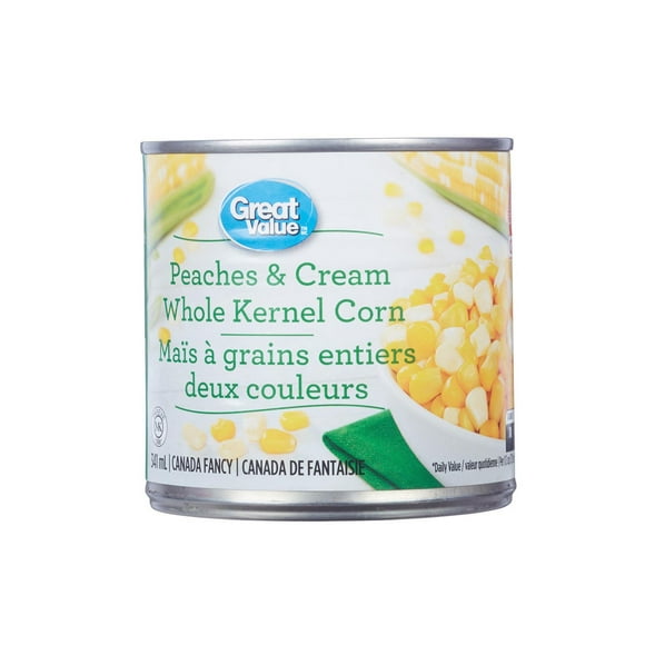 Maïs aux pêches et à la crème de de Great Value 341 ml