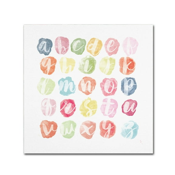 Trademark Fine Art 'Watercolor Alphabet' Canvas Art by Sarah Adams