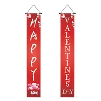 pathside Valentines Day Door Banner Decorations Happy Valentine Day Porch Sign Love Valentines Hanging Flag Porch Signs Valentines Banners Valentine's Day Party Decorations Supplies, 71 x 12 In