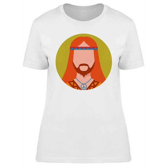 Hippie Male Avatar T-Shirt Women -Image by Shutterstock, Female XX-Large