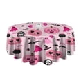 thumbnail image 5 of Halloween Pink Spooky Hearts and Ghosts Round Tablecloth 60"x60",Wrinkle Wipeable Table Cloth for Kitchen Dining Room Picnic Patio Party, 5 of 6