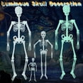 thumbnail image 2 of ¡Gran oferta! 150/90/30cm esqueleto con luz accesorios para eventos de Halloween Bar decoraciones de Casa Encantada esqueleto fluorescente, 2 of 4