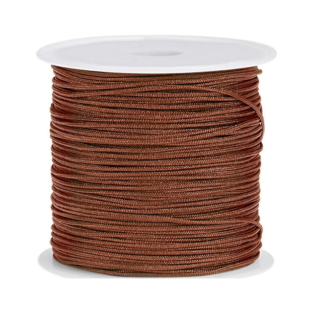 Unique Bargains Nylon Cord DIY Making Satin String Craft Wire with Plastic Spool 147ft, Brown