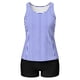 thumbnail image 5 of Traje de baño conservador de dos piezas para mujer, tankini, con sujetador acolchado, sin mangas, cuello redondo, estampado informal, traje de baño de dos piezas para mujer, trajes de baño tankini par, 5 of 9