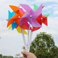 thumbnail image 1 of Venta Al Por Mayor 100 Sets Plástico Portátil 3D Rueda Molino Juguete DIY Esculturas Jardín Patio Césped Decorac Rosado CUTICAT Molino de viento portable de la flor, 1 of 7