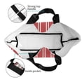 thumbnail image 4 of Balery Stripes Red White Bolsa Tote Estilo Estético con Cremalleras, Bolsa de Hombro, Bolsa de Compras Grande y Plegable, 4 of 8