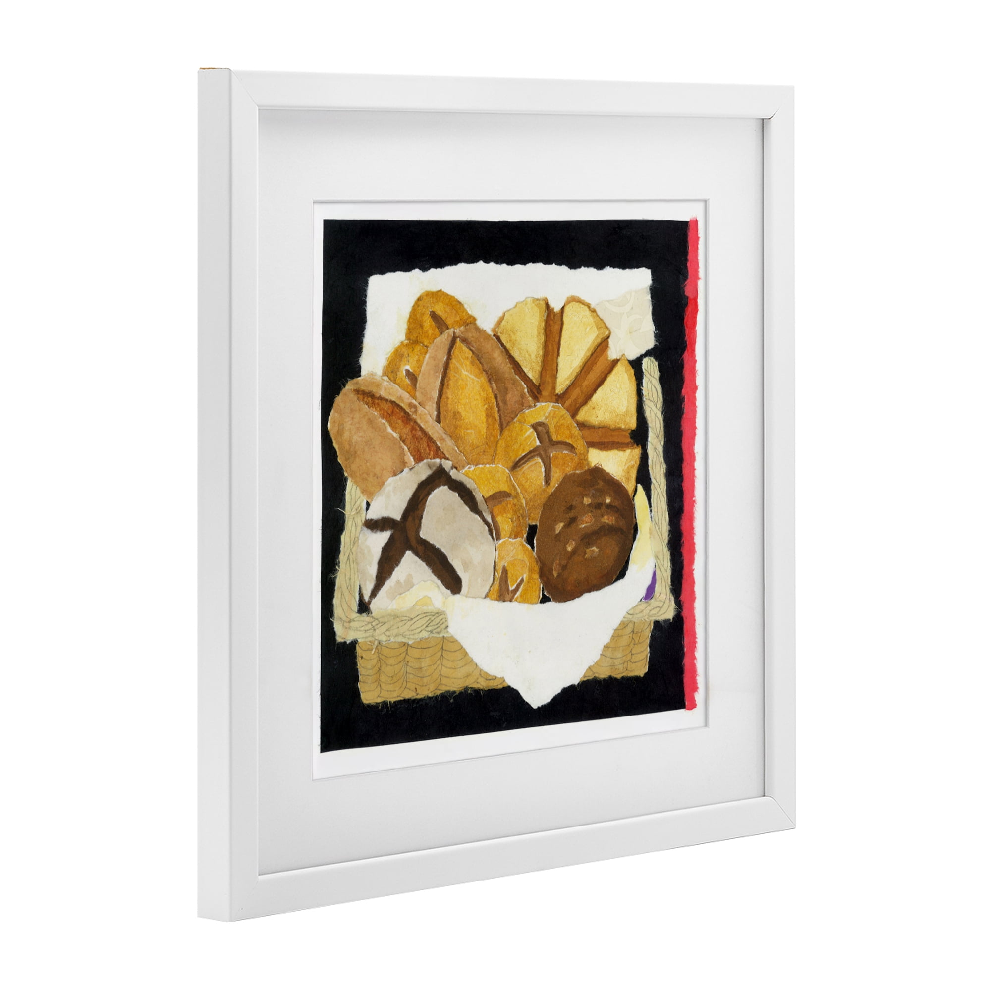 Stupell Industries Bread Box and Stripe White Framed Print Under Glass, design by Nancy Overton