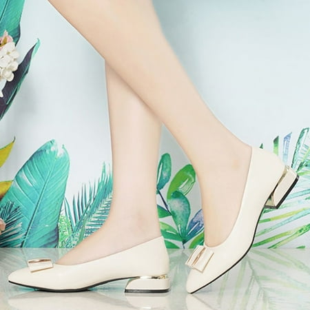 

Ykohkofe Fashion Summer Women Pumps Pointed Toe Solid Color Comfortable Low Heel Shallow Mouth