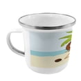 thumbnail image 2 of Beach Steel Camping Mug, Cartoon Style Drawing Palm Tree Coconut and Sunbed on Sand Summer Season Pattern, Printed Thermal Cup for Camping and Outdoor Activities, by Ambesonne, 2 of 2