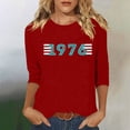thumbnail image 2 of Lumosvexa Women Graphic Short Shirt Sleeved Tops Womens Casual T-Shirt Crew Neck T-Shirt Red Size 3XL, 2 of 5