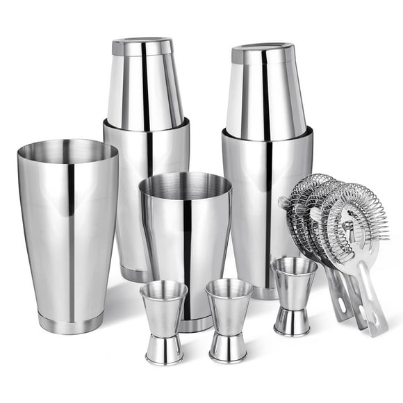 Boston Shaker Cocktail Set Bartender Kit, 12 Pcs Drink Shaker with Strainer Bartending Martini Shaker Tin with 18oz & 28oz Mixed Alcohol Shaker Professional Stainless Ste