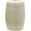 Oriental Furniture 1 8" Beige Ribbed Porcelain Garden Stool