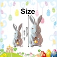 thumbnail image 2 of Kjfeif Light Up Easter Bunny Figurines, Glowing Resin Rabbit Statues for Spring Home Decor, Two Style Options for Tabletop or Mantel Display, 2 of 8