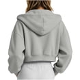 thumbnail image 4 of Girls Short Zip Up Hoodie Jacket Casual Loose Fit Long Sleeve Outerwear Top for Kids Teenagers Everyday Wear Comfortable Coat, 4 of 4