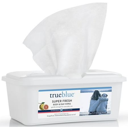 UPC: 0893217001218 | TrueBlue Super Fresh Body & Paw Wipes for dogs