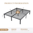 thumbnail image 7 of Merrland 14 Inch Queen Size Bed Frame, Heavy Duty Metal Platform with Storage, Steel Slat Support, Easy Assembly, Black, 7 of 7