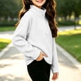 thumbnail image 6 of Falkdiz Long Sleeve Sweatshirts for Girls 1/4 Zipper Warm Pullover Winter Outdoor Casual Travel Girls Shirts Solid Color White , Size: 140, 6 of 8