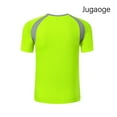 thumbnail image 2 of YUUMIN Kids Boys Sport T-Shirt Short Sleeve Crewneck Active Workout Tee Top Quick Dry Breathable Fluorescent Green M, 2 of 4
