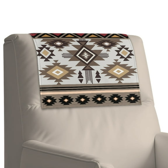 Xixirimido Headrest Cover for Recliner Chair Recliner Headrest Protector Couch Head Rest Covers Chair Head Cover for Sofa Furniture Protectors, Navojo Aztec Tribe Print, 1Pcs