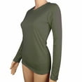 thumbnail image 3 of ZyeKqe Pajamas Tops for Women Long Sleeve Shirts Crewneck Sleepwear Comfy Loungewear Solid Color, 3 of 4
