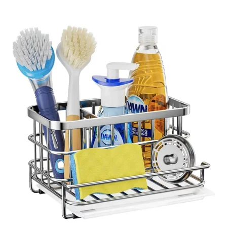 Hapirm Kitchen Sink Organizer, Sus304 Stainless Steel Rustproof Multifunctional